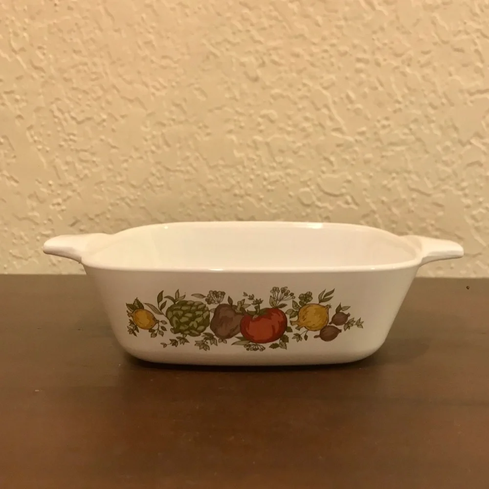 Vintage 60s Spice of Life Corning Ware Skillet & Mini Casserole Dish